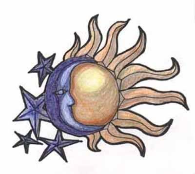 Moon Star Tattoos, Sun Moon Tattoos & Sun and Moon Art