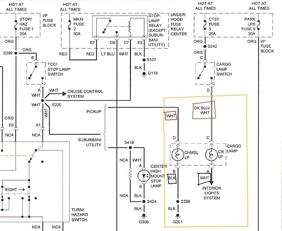 1999 chevy silverado tail light wiring diagram