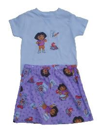 Back to School with Dora  T-Shirt and Skirt Collaboration Size 4