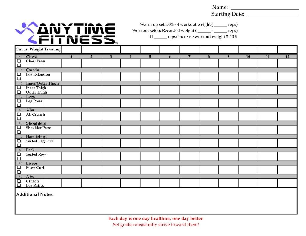 Anytime Fitness Ladson Workout Card Photo by anytimefitnessladson