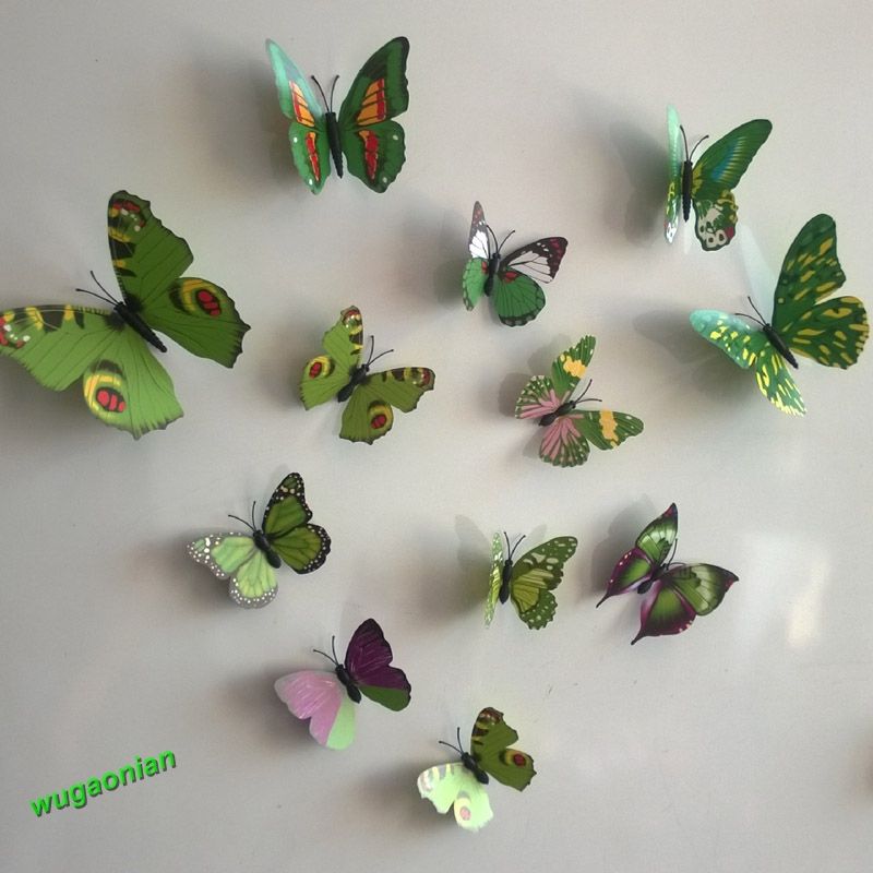 12pcs 3D PVC Butterflies DIY Butterfly Art Decal Home Decor Wall Mural