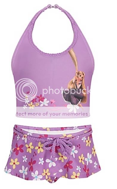  Tangled Rapunzel 2 PC. Swimsuit Size 7/8  