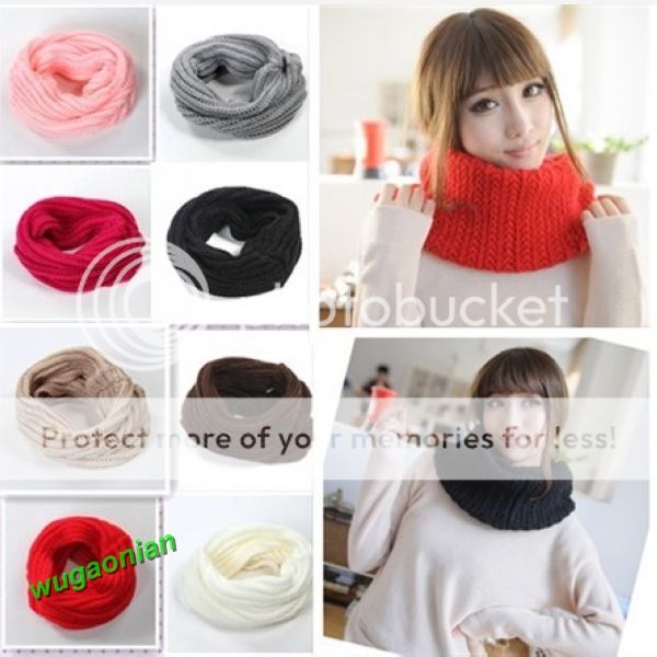 New Fashion Unisex Winter Knitting Wool Collar Neck Warmer Scarf Shawl 9 Colors